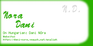 nora dani business card